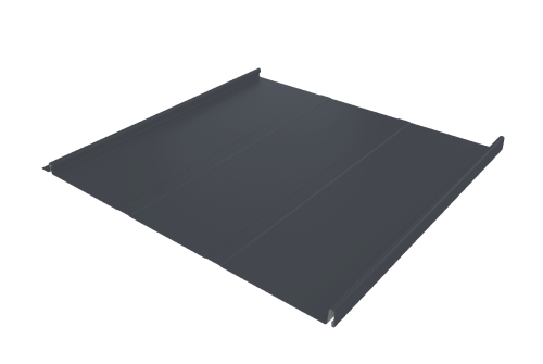 Фальц двойной стоячий Line Grand Line 0,45 PE с пленкой на замках RAL 7024 мокрый асфальт