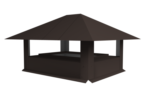 Дымник на трубу 520х390мм 0,45 Drap TX с пленкой RR 32 темно-коричневый