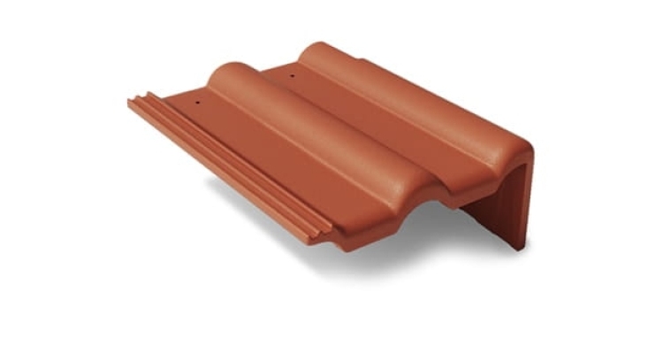 Боковая цементно-песчаная черепица Braas Франкфуртская правая, красный