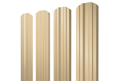 Штакетник Twin фигурный 0.45 PE RAL 1014 слоновая кость