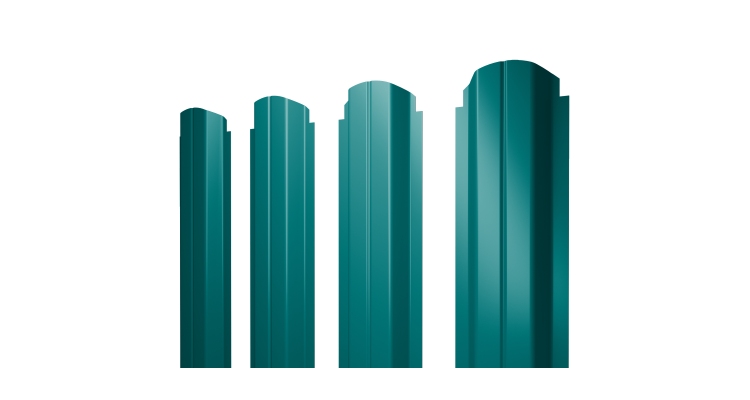 Штакетник П-образный А фигурный 0.45 PE RAL 5021 водная синь