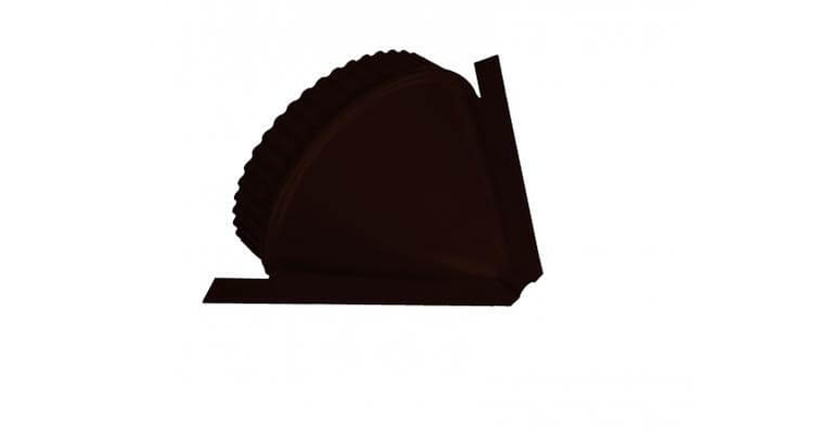 Заглушка конусная для полукруглого конька стальной бархат RR 32 темно-коричневый