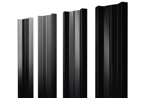 Штакетник М-образный А с прямым резом 0.5 Satin RAL 9005 черный