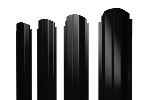 Штакетник П-образный А фигурный 0,5 Satin RAL 9005 черный