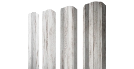 Штакетник М-образный А фигурный 0,45 Print Elite Snow Wood TwinColor