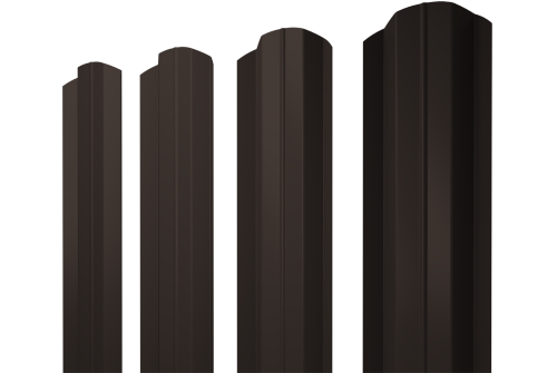 Штакетник М-образный В фигурный 0,5 Satin RR 32 темно-коричневый