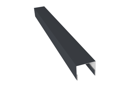 Планка П-образная заборная 17 PE с пленкой RAL 7024 мокрый асфальт (2м)