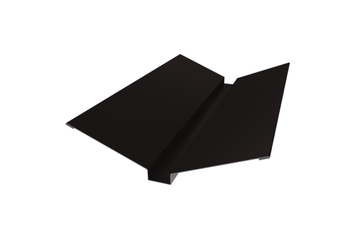 Планка ендовы верхней 115х30х115 0,5 Satin с пленкой RAL 9005 черный (2м)