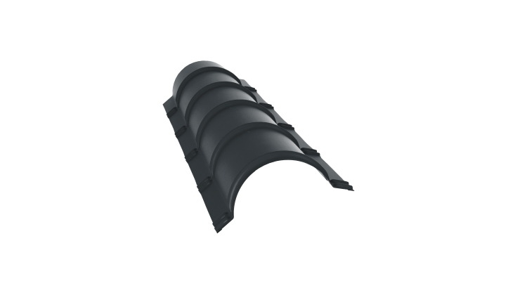 Планка малого конька полукруглого 0,5 Satin с пленкой RAL 7016 антрацитово-серый (1,97м)