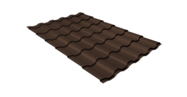 Металлочерепица кредо Grand Line 0,45 PE NL 805 серо-коричневый гефест
