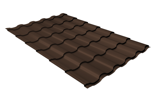 Металлочерепица кредо Grand Line 0,5 PurPro RAL 8017 шоколад