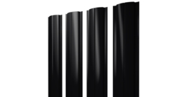 Штакетник Полукруглый Slim с прямым резом 0.45 Drap-double TX RAL 9005 черный