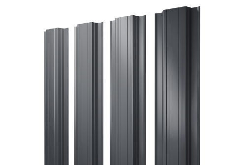 Штакетник Прямоугольный с прямым резом 0,45 Drap TwinColor RAL 7024 мокрый асфальт