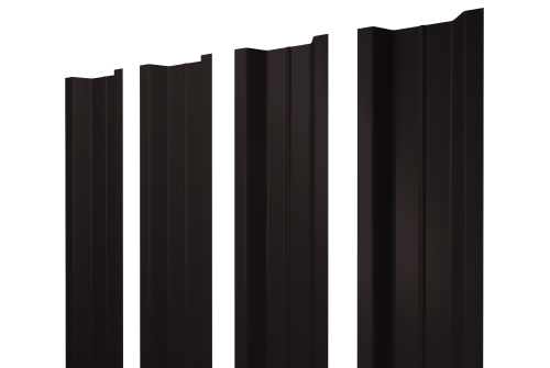 Штакетник П-образный В с прямым резом 0,45 Drap RAL 9005 черный