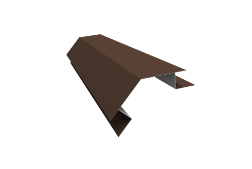Планка угла внешнего сложного 135 градусов Блок-хаус new 0,45 PE с пленкой RAL 8017 шоколад (2м)