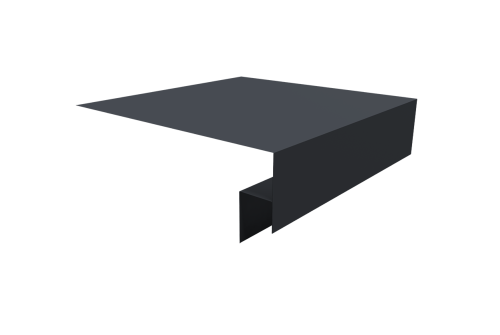 Планка околооконная сложная Блок-хаус new 250х50х27 (j-фаска) 0,45 Drap TwinColor RAL 7024 мокрый асфальт (2м)