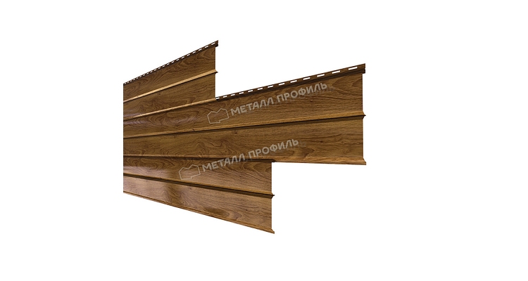 Сайдинг Металл Профиль Lбрус-XL-Н-14х335 (ECOSTEEL-01-МореныйДуб-0.5)