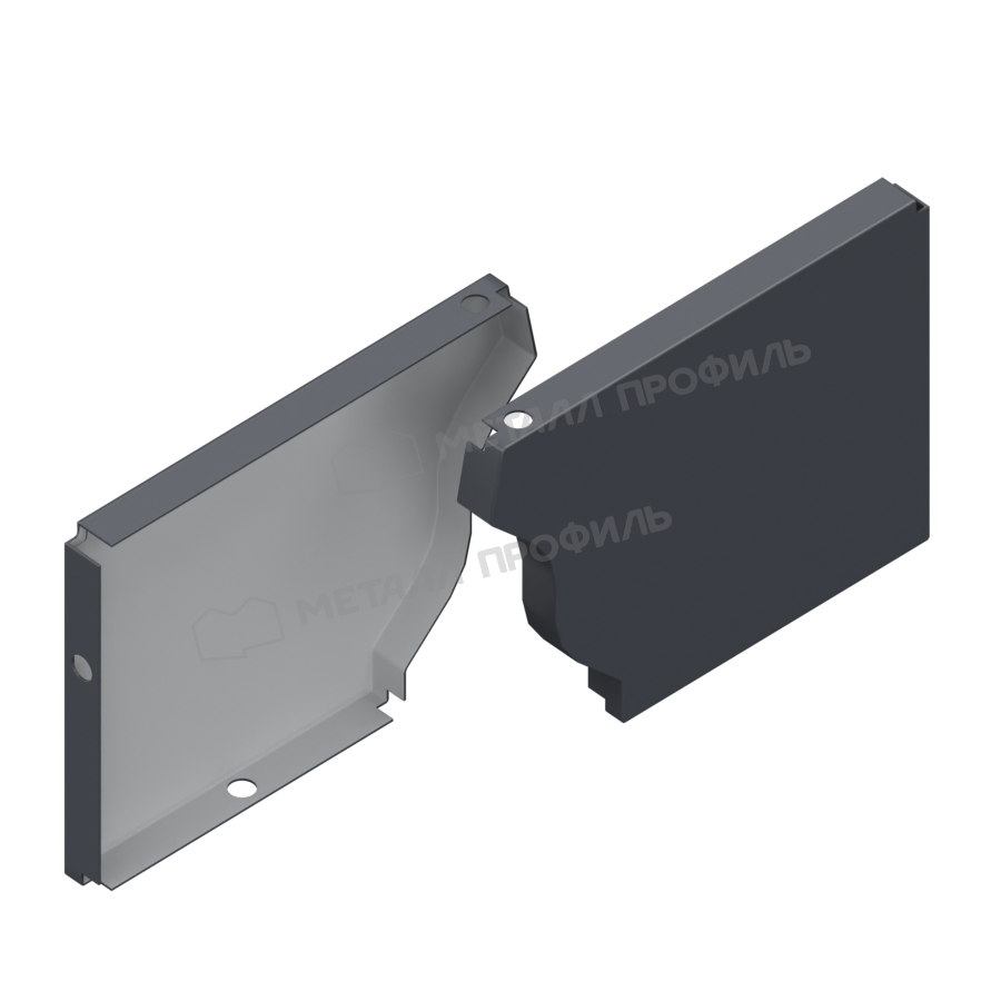 Заглушка желоба правая Металл Профиль БЮДЖЕТ 120х86 RAL 7024