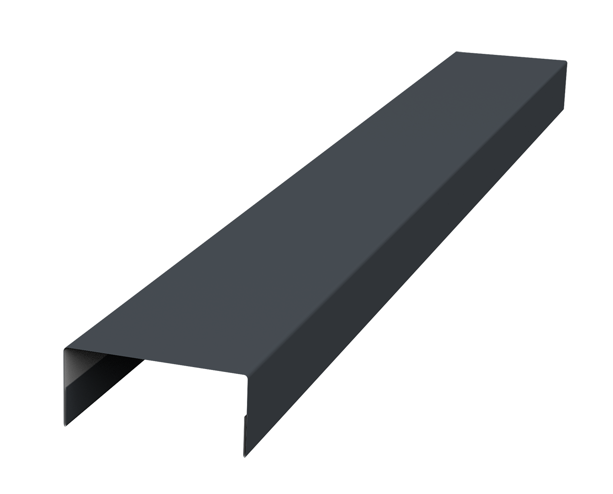 Ламель лицевая 125 забора жалюзи Texas стартовая/финишная для калиток и ворот 0.5 PurPro Matt 275 с пленкой RAL 7024 мокрый асфальт