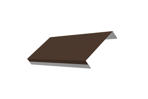 Ламель обратная 125 забора жалюзи Texas стартовая/финишная для калиток и ворот 0,45 Drap TX RAL 8017 шоколад