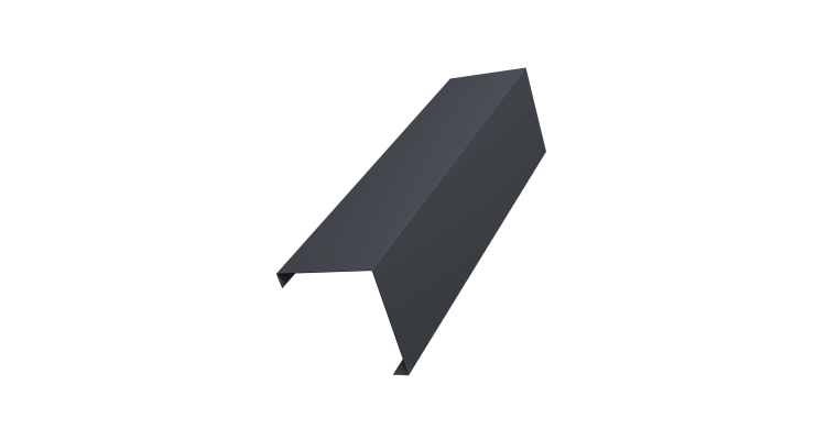 Декоративная накладка на столб универсальная угловая 62х55 для забора жалюзи 0,45 Drap-double TX RAL 7024 мокрый асфальт (3м)