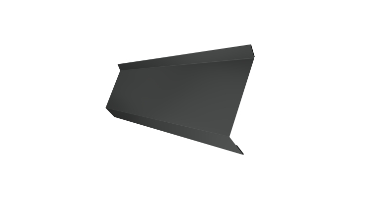 Планка примыкания в штробу 60 - 0.5 мм Rooftop Бархат RAL 7016 антрацитово-серый (2 м)