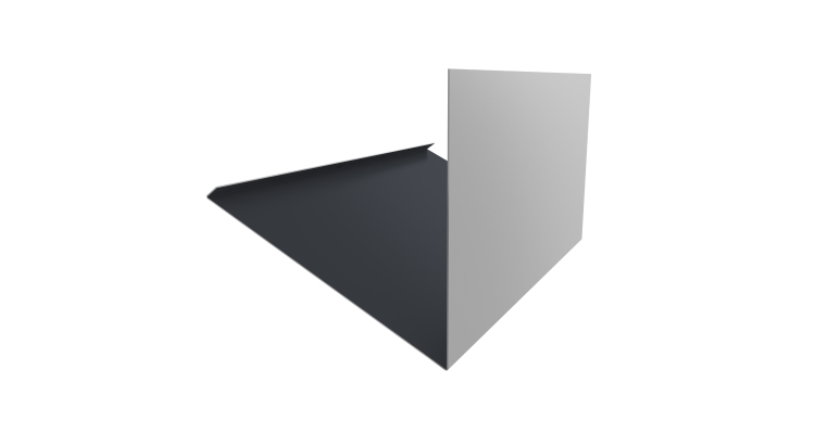 Планка примыкание верхнее к трубе фальц 0,45 Drap ST RAL 7024 мокрый асфальт (3м)