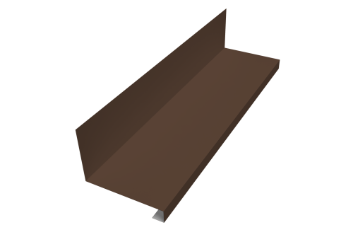 Планка примыкание нижнее к трубе для Кликфальц Pro 0,45 PE с пленкой RAL 8017 шоколад (2м)