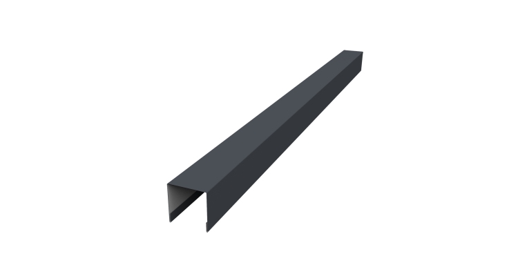 Планка вертикальная лицевая для забора жалюзи Palermo 0,45 Drap TR RAL 7024 мокрый асфальт (3м)