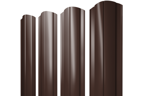 Штакетник Круглый фигурный 0,45 PE RAL 8017 шоколад