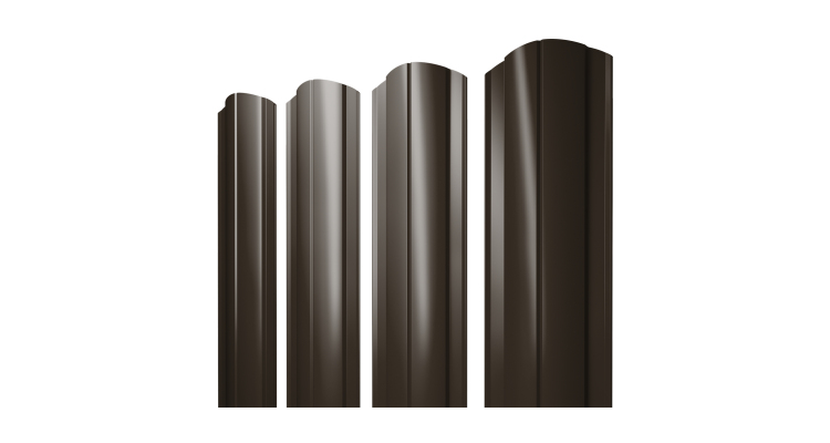 Штакетник Круглый фигурный 0,45 PE RR 32 темно-коричневый